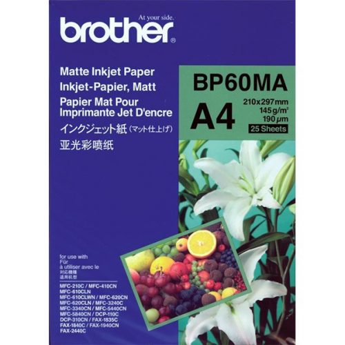 BROTHER Fotópapír BP60MA, Matt tintasugaras papír (A4 / 25 lap / 145g/m2)