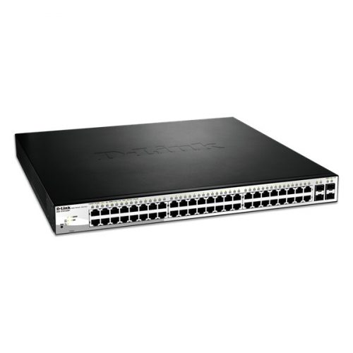 D-LINK Switch 48x1000Mbps (48xPOE) + 4xGigabit kombó SFP Menedzselhető Rackes, DGS-1210-52MP/E