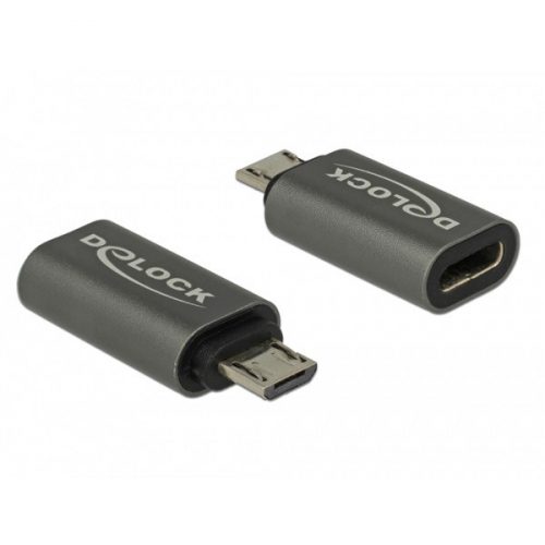 DELOCK Átalakító USB 2.0 Micro-B male > USB 2.0 Type-C female antracit