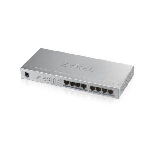 ZYXEL Switch 8x1000Mbps (8xPOE+) Fémházas Asztali, GS1008HP-EU0101F