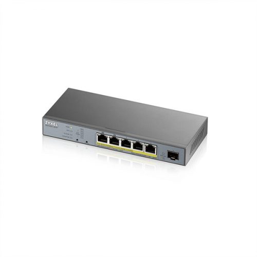 ZYXEL Switch 5x1000Mbps (5xPOE) + 1xGigabit SFP Menedzselhető, GS1350-6HP-EU0101F