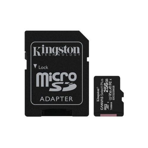 KINGSTON Memóriakártya MicroSDXC 256GB Canvas Select Plus 100R A1 C10 + Adapter