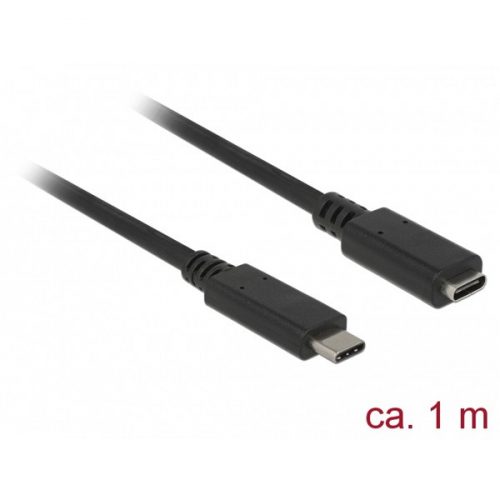 DELOCK kábel USB 10 Gbps Type-C male / female hosszabbító 1m 4K PD 60W