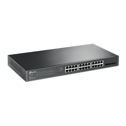 TP-LINK Switch 24x1000Mbps (24xPOE) + 4xGigabit SFP, Menedzselhető, SG2428P