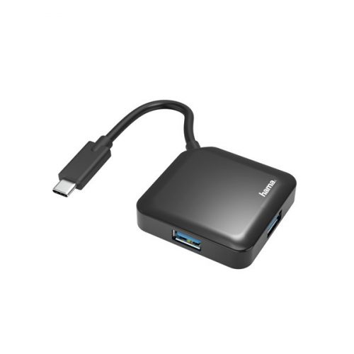 HAMA 200112, USB 3.2 TYPE-C HUB, 1:4 BUSPOW. 5Gbit/s, FEKETE