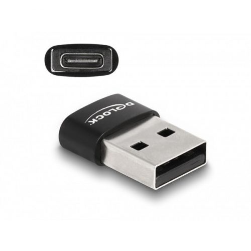 DELOCK Átalakító USB 2.0 Type-A male > USB Type-C female fekete