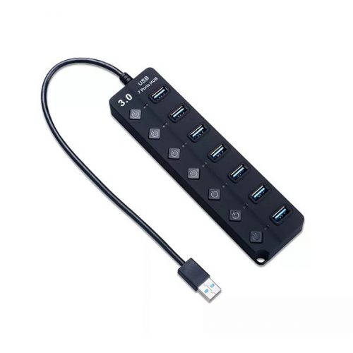 BLACKBIRD USB 3.0 HUB 7 port, kapcsolóval