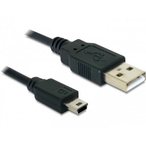 DELOCK kábel USB 2.0 Type-A male > USB 2.0 Mini-B male 0.7m fekete