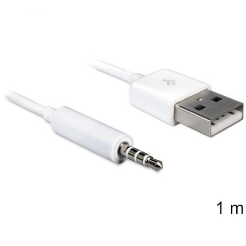 DELOCK kábel USB-A male > Stereo jack 3.5 mm male 4 pin IPod Shuffle 1m