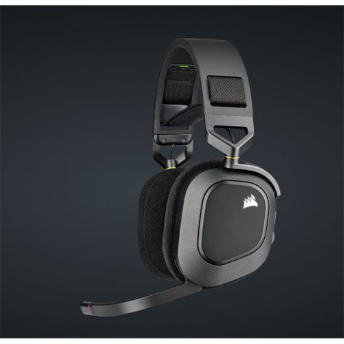 CORSAIR Vezeték Nélküli Headset, HS80 RGB WIRELESS Premium Gaming, Dolby Atmos hangzás, szürke