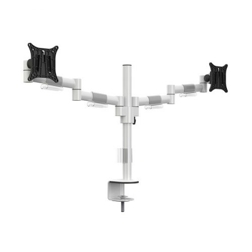 MULTIBRACKETS Asztali konzol (2 képernyős), M VESA Deskmount Officeline Dual White (15-30", max.VESA: 100x100 mm, 8 kg)