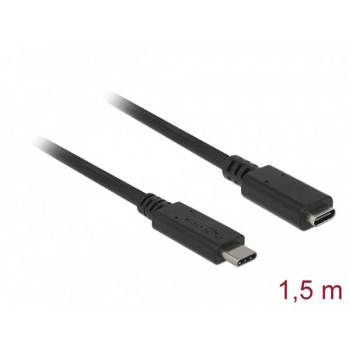 DELOCK kábel USB 10 Gbps Type-C male / female hosszabbító 1.5m 4K PD 60W