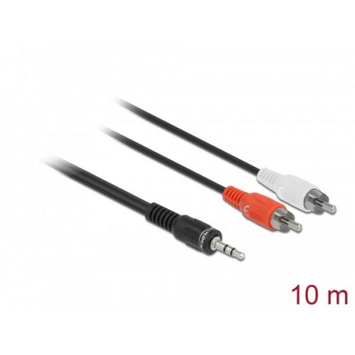 DELOCK kábel Audio 3.5mm Stereo jack male > 2x RCA male 10m