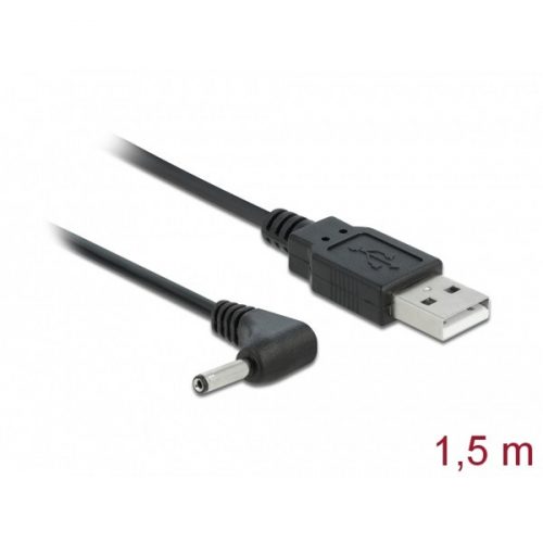 DELOCK Tápkábel USB > DC 3.5 x 1.35mm male 90 fokos 1.5m