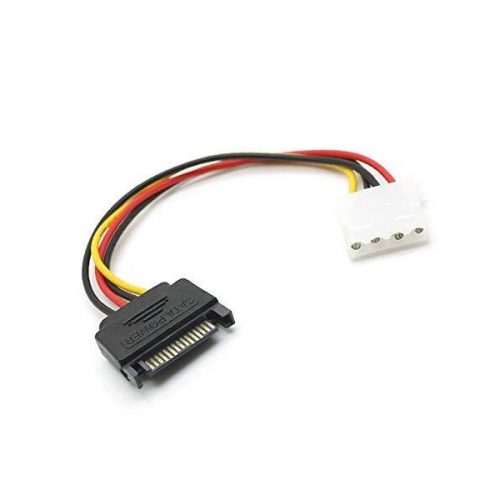 BLACKBIRD Tápkábel SATA 15 pin plug to Molex 4 pin female, 12cm