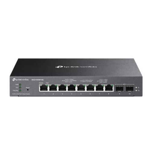 TP-LINK Switch 8x2500Mbps(8xPOE+) + 2x10G SFP+, Menedzselhető, SG2210XMP-M2