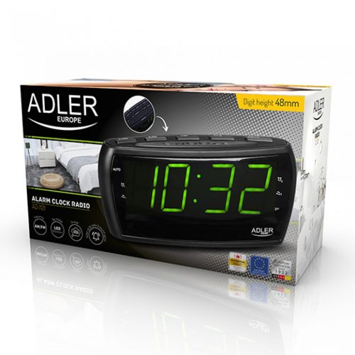 Adler AD1121 AM/FM LED fekete rádiós ébresztőóra